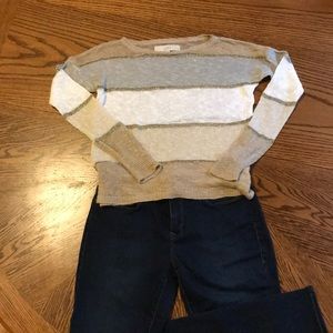 Striped linen sweater